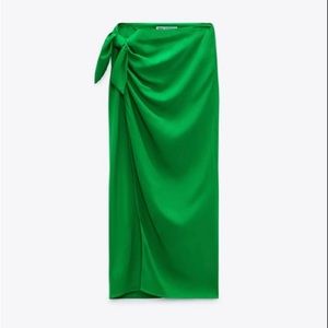 Zara Green Wrap Skirt